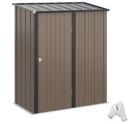 Outsunny Caseta Metálica con 1 Puerta y Cerradura para Almacenamiento de Herramientas Marrón Cobertizo de Jardín Pequeño 1,34 m² Aosom España