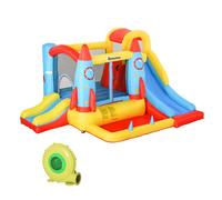 Castillo Hinchable Cohete con piscina, 2 toboganes, minimuro de escalada y cama de salto 330 cm Outsunny