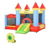 Outsunny Castillo Hinchable con Tobogán y Cama de Salto para Niños Incluye Inflador y Bolsa de Transporte 280x260x210 cm Multicolor Aosom España