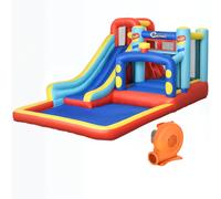 Outsunny Castillo Hinchable para 3-8 Años con Tobogán Trampolín Piscina Bolsa e Inflador 435x245x200 cm Multicolor Aosom España