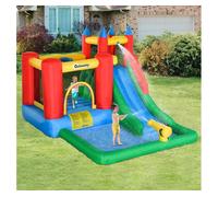 Outsunny Castillo Hinchable con Tobogán Cama de Salto y Piscina para Niños +3 Años con Inflador 330x245x215 cm Multicolor Aosom España