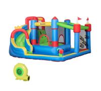 Outsunny Castillo Hinchable Infantil con Tobogán Grande para 3-8 Años con Cama de Salto Piscina 390x300x197cm Multicolor Aosom España