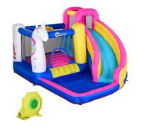 Outsunny Castillo Hinchable Infantil con Tobogán Piscina Cama de Salto Inflador y Bolsa de Transporte 345x300x210 cm Multicolor Aosom España