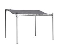 Outsunny Pergolas Jardín 3x3 m Cenador de Jardín Metálica con Toldo y 16 Orificios de Drenaje 180g/m² para Terraza Patio Gris Aosom España