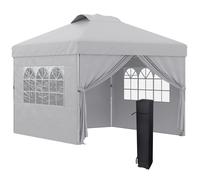 Outsunny Cenador de jardín plegable pop-up 3x3 altura ajustable laterales ventilación ventanas bolsa de transporte con ruedas Aosom España