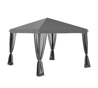 Outsunny Cenador Jardín Plegable 220x220x200 cm con Pared Lateral Bolsa de Transporte Impermeable Protección UV50+ para Eventos Blanco Aosom España