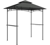 Outsunny Cenador para barbacoas con LED 240x150x258 cm resistente al agua y a las llamas Cenador para jardín con dosel de doble capa Aosom España