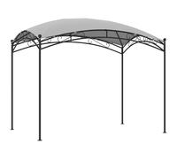 Outsunny Cenador para Jardín con Techo Resistente Cúpula Elegante y Estructura Metálica con Estacas 290x194,5x256 cm Gris