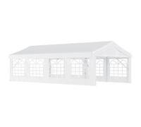 Outsunny - Cenador pérgola de jardín 8 x 4 m blanco