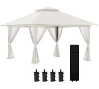 Outsunny Cenador plegable 392x392x283 cm crema