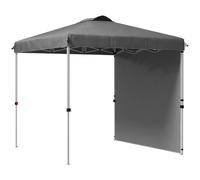 Outsunny Cenador Plegable de Jardín de 2,5x2,5 m con Altura Ajustable Anti-UV con 1 Pared Lateral y Bolsas de Arena Gris Oscuro Aosom España