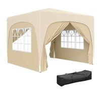 Outsunny - Cenador Plegable para jardín, 3 x 3 m, Altura Ajustable, Bolsa de Transporte incluida, protección UPF50+, Barnum Plegable para Camping, Festival, Patio, Arena