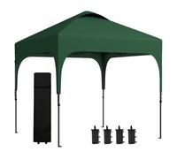 Outsunny Cenador Plegable 2,5x2,5x2,68 m Carpa de Jardín Protección UV 50+ Ajustable en Altura con 4 Bolsas de Arena y Bolsa de Transporte para