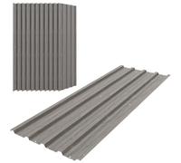 Outsunny Chapa Ondulada 12 uds 129x45cm Gris Efecto Madera | Láminas de metal galvanizado para invernadero, garaje, cobertizo, carport