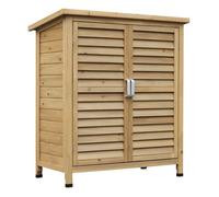Outsunny Armario para Terraza de Madera 87x46,5x96,5 cm con 2 Estantes 2 puertas de Ventilación Natural Aosom España