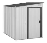 Outsunny Cobertizo de herramientas de metal 2,81m² 154x206,5x181 cm con techo de un solo lado y base para suelo Aosom España