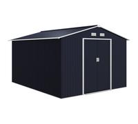 Outsunny Cobertizo de Jardín 322x277x192 8,25 m² Caseta de Exterior para Almacenamiento de Herramientas con 2 Puertas Correderas Gris Aosom España