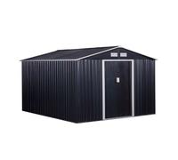 Outsunny Cobertizo de Jardín 322x277x192 8,25 m² Caseta de Exterior para Almacenamiento de Herramientas con 2 Puertas Correderas Gris Aosom España