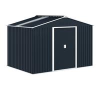 Outsunny Cobertizo de Jardín 4,9 m² 277x195x192 cm con 2 Puertas Corredizas Base Refuerzo (Suelo NO Incluido) Gris Oscuro