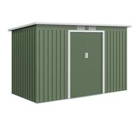 Outsunny Cobertizo de Jardín Caseta Jardín 280x130x172 cm con Puertas Correderas y Ventilaciones Verde Claro Aosom España