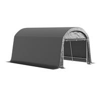 Outsunny Cobertizo de jardín con Lona de Plástico, Carpa de Herramientas, Garaje Plegable, 300x450x230 cm, Gris Oscuro Aosom España