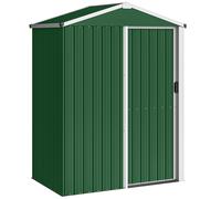Outsunny Cobertizo de jardín en acero 1.1m² con puerta corredera cerrable, 136x87x179 cm, verde Aosom España