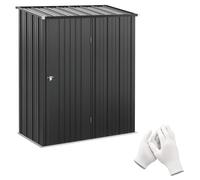 Outsunny Cobertizo de Jardín Exterior 1,34 m² 161,5x94,5x196 cm con Puerta y Cerradura para Almacenamiento de Herramientas Negro