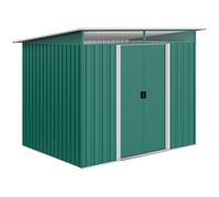 Outsunny Cobertizo de Jardín Exterior 4,5 m² 260x194x200 cm con Paneles Frontales Transparentes y 2 Puertas Corredizas Verde