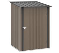 Outsunny Cobertizo de Jardín Metálica 1x1,03x1,6 m Caseta de Jardín con 1 Puerta y Cerradura para Almacenamiento de Herramientas Marrón Aosom España
