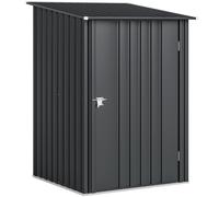 Outsunny Cobertizo de Jardín para Herramientas en Acero Galvanizado con Puerta, 100x104x160 cm, Gris Oscuro Aosom España
