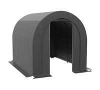 Outsunny Cobertizo de jardín tienda de almacenamiento exterior cobertizo para bicicleta garaje para bicicleta lona en PE metal 2,4 x 1,8 x 1,9 m gris oscuro