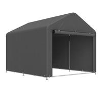 Outsunny Cobertizo de jardín tienda de almacenamiento impermeable refugio para moto puerta enrollable cremallera, 200 x 238 x 183 cm, gris oscuro Aosom España