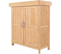 Caseta de jardín madera con 2 puertas outsunny 74x43x88 cm natural_845-212