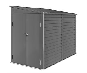 Outsunny Cobertizo metálico 3,5m² 143x270x202cm cobertizo con techo a un agua, doble puerta con cerradura, base, rejillas de ventilación