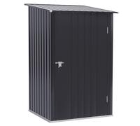 Outsunny Cobertizo Metálico Caseta de Jardín de Acero 0,92 m² 100x103x160 cmGalvanizado con Puerta Cerradura y Techo Inclinado Gris Aosom España