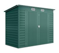 Outsunny Cobertizo Metálico Caseta de Jardín Exterior 2,7m² 249x121x183 cm con Doble Puerta 2 Ventilaciones y Pestillo Verde Aosom España