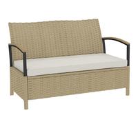 Outsunny Cofre Exterior y Banco de Almacenamiento 125L Caqui
