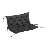 Outsunny Cojín para Banco con Respaldo 100x98x8 cm de 2 Plazas con Cordones de Fijación para Jardín Terraza Balcón Exterior Negro