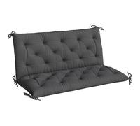 Outsunny Cojín para Banco con Respaldo 120x110x12 cm 2 Plazas Negro