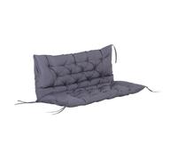 Outsunny cojín para banco con respaldo 132x110x10 cm colchón de banco de jardín de 2 plazas con 6 cordones de fijación para columpio de jardín terraza gris oscuro