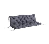 Outsunny Cojín para Banco con Respaldo 150x98x8 cm Colchón de Banco de 3 Plazas con 6 Cordones de Fijación para Jardín Terraza Balcón Exterior Gris