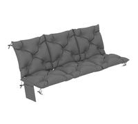 Outsunny Cojín para banco de 150 x 100 x 10 cm, 3 plazas, con cintas, respaldo, cojín para exterior, con bolsillo lateral, impermeable, para columpio, color gris oscuro