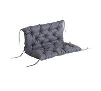 Outsunny Cojín para Banco con Respaldo 100x98x8 cm Colchón de Banco de 2 Plazas con 6 Cordones de Fijación para Jardín Terraza Balcón Exterior Gris