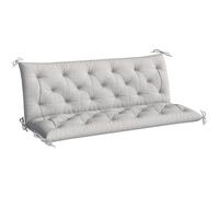 Outsunny Cojín para Banco de Jardín con Respaldo, 150x98x8 cm, Colchón de Banco de 3 Plazas para Interior y Exterior con Relleno Grueso y Cintas de Sujeción, para Columpio, Terraza, Balcón, Gris Claro