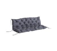 Outsunny cojín para banco de jardín con respaldo, 150x98x8 cm, colchón de banco de 3 plazas para interior y exterior con relleno grueso y cintas de sujeción, para columpio, terraza, balcón gris oscuro