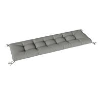 Outsunny Cojín para Banco Exterior, Cojín para Banco y Tumbona de Jardín con Correas de Sujeción, Protección UV50+, Rebote Lento, para Interior y Exterior, 198x65x13 cm, Gris Claro Gris claro