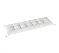 Outsunny Cojín para Banco Exterior, Cojín para Banco y Tumbona de Jardín con Correas de Sujeción, Protección UV50+, Rebote Lento, para Interior y Exterior, 198x65x13 cm, Gris Claro BLANCO