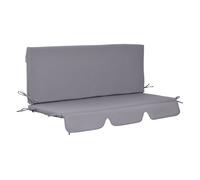 Outsunny Cojín para Columpio 2 Piezas para Balancín 130x45x5 cm Gris | Cojín para Balancín, Asiento y Respaldo Acolchados, Colchón para Columpio Jardín, Terraza Balcón Exterior