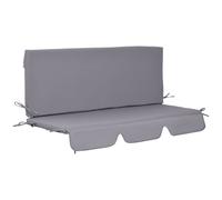 Outsunny Cojín Exterior Cojín para Balancín de 2 Piezas Cojín de Asiento y Respaldo para Jardín Terraza 130x45x5 cm Gris Aosom España