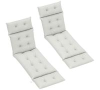 Outsunny Cojín para Tumbona Juego de 2, 190x56x10 cm Gris Claro | Cojines de silla lounge jardín, tela UPF20+ 220gsm, cojines repuesto gruesos para tumbona, 6 ataduras